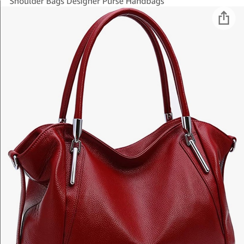 HESHE Genuine wine/red leather purse.